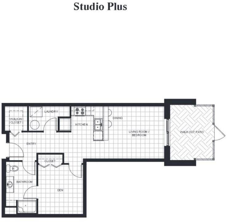 This Studio Plus floor plan is one option